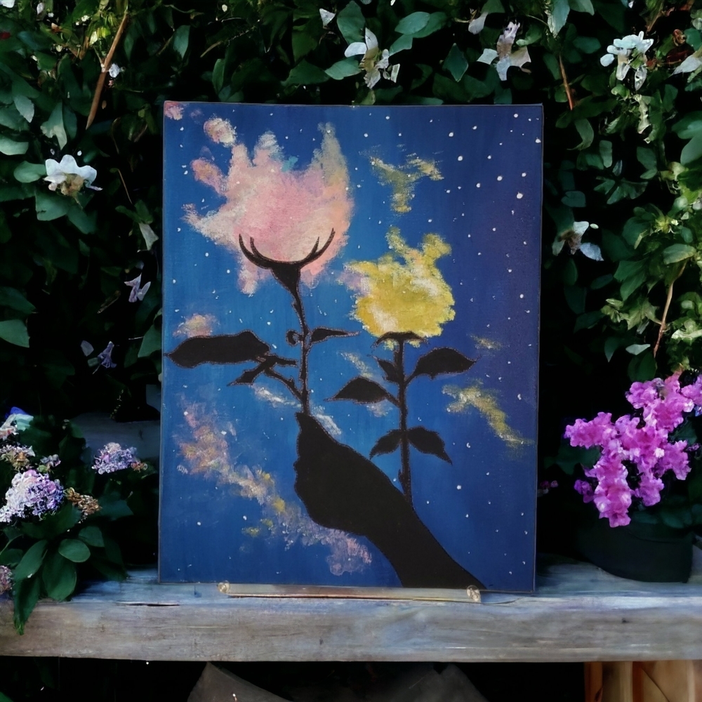Original Painting, "Night Clouds", 11"x14"